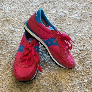 Women's Pink and Blue Saucony Jazz Sneakers
